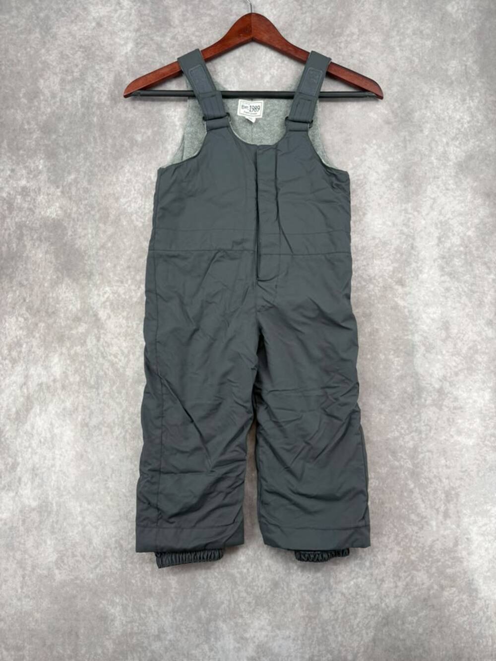 The Children’s Place Kids Snow Bib Pants 3T Gray Insulated Fleece Lined Winter